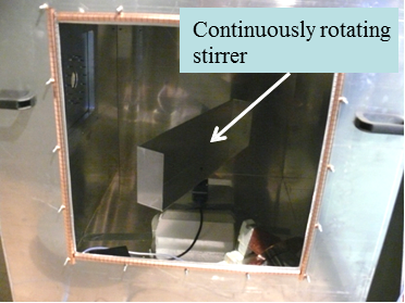 Figure 7.Inner chamber with the continously rotating stirrer seen through the access panel.